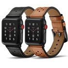 Ремешок кожаный для Apple Watch band 44 мм 40 мм, браслет из воловьей кожи с первым слоем для iWatch band 42 мм 38 мм, apple watch Series 3 4 5 se 6