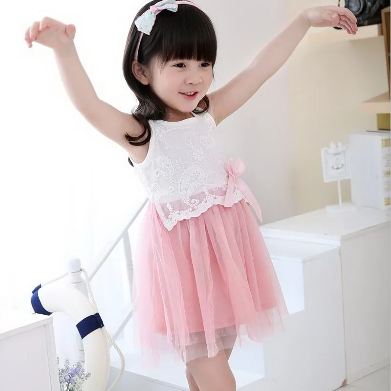 Toddler Princess Party Dress Costume for Girls Infant Baby Sleeveless Lace Summer Kids Daily Casual 0-5Y | Детская одежда и обувь
