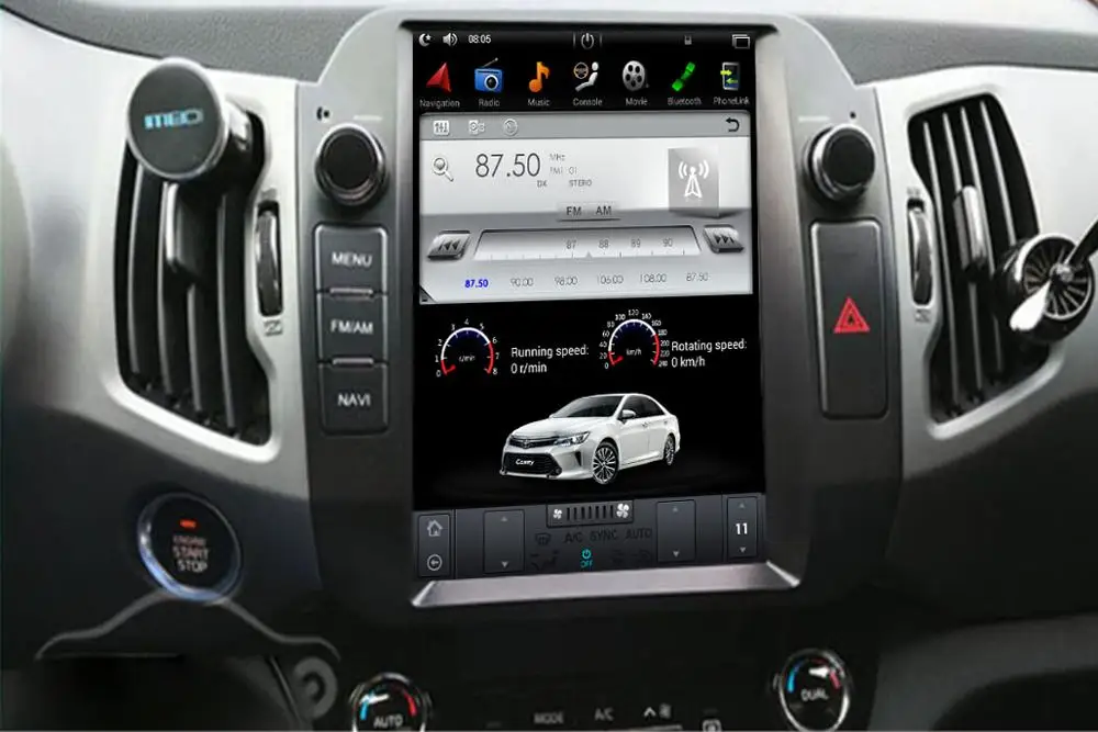 Автомобильный GPS навигатор в стиле Tesla с IPS экраном для Kia Sportage R 2010 2015 без DVD плеера