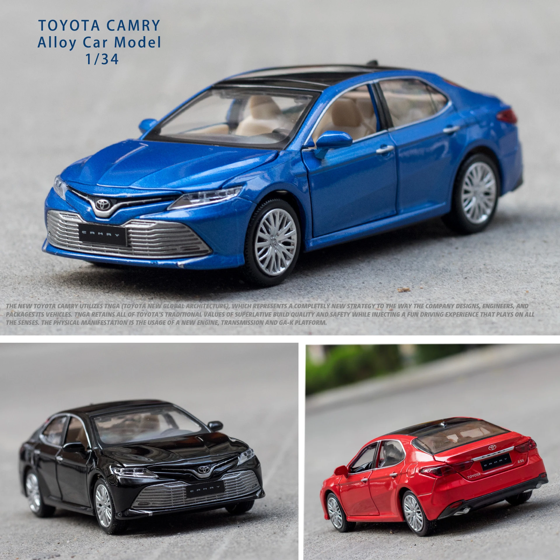 Миниатюрная литая модель автомобиля 1:34 из сплава 8-го поколения TOYOTA CAMRY коллекция