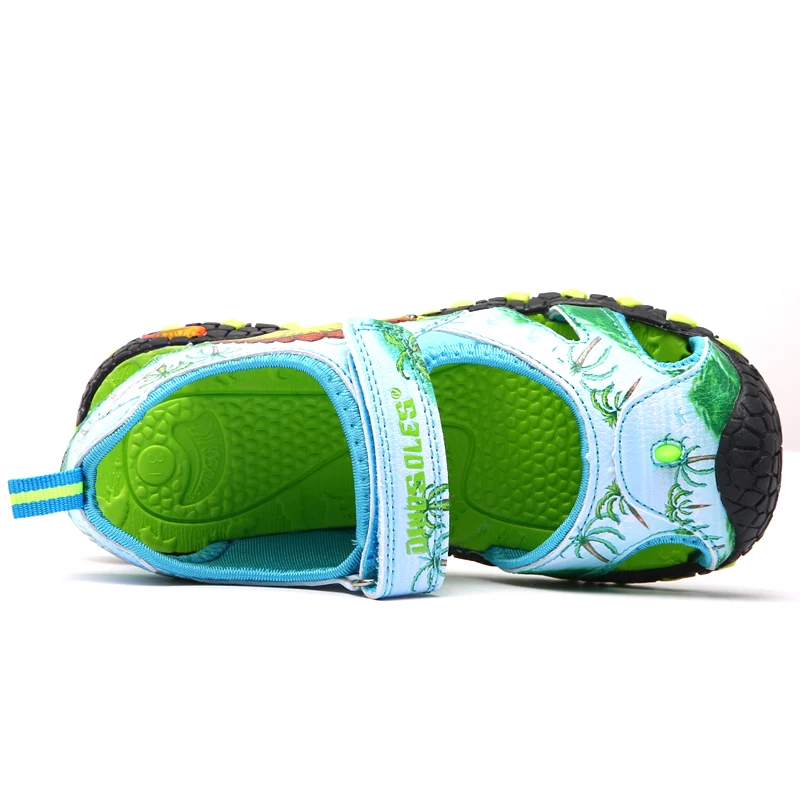 Сандалии DINOSKULLS детские дышащие кожаные с вырезами Повседневная пляжная