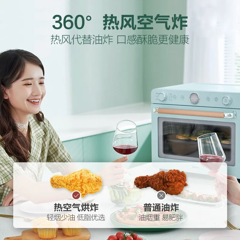 Electronic Household Multi-function Electric Oven 35L Smart Appliances Air Fryer Enamel Liner Master's Menu Bread Baking Ovens | Бытовая