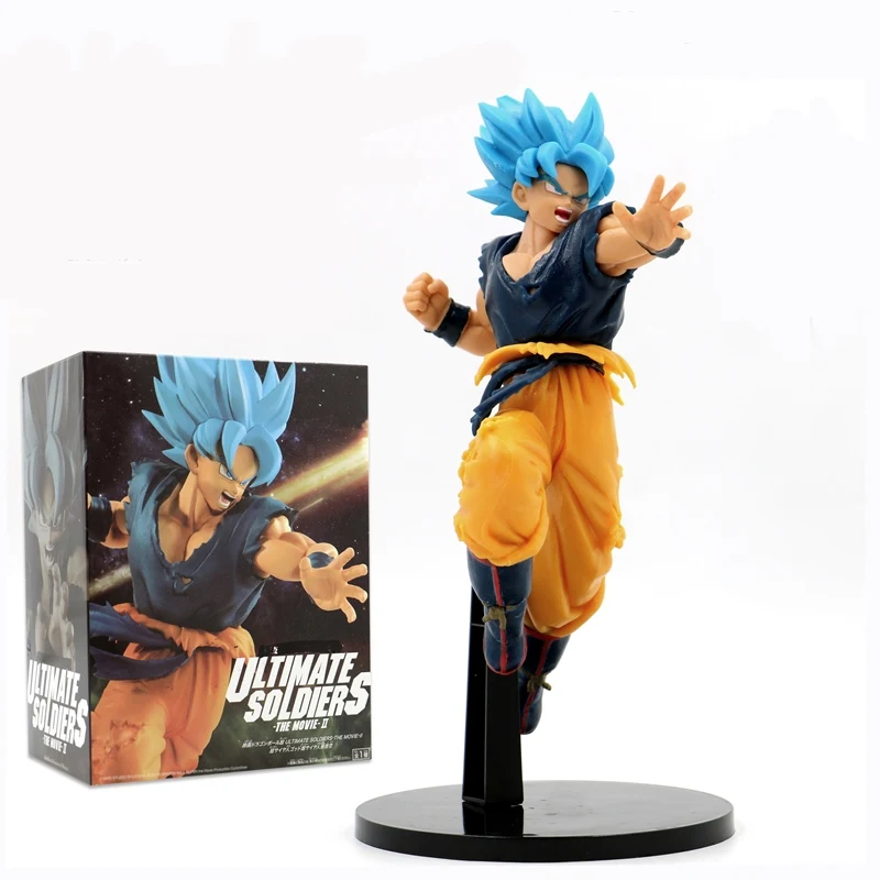 23 см аниме фигурка Dragon Ball Z Super Saiyan 2 God SS синие волосы Драконий жемчуг Гоку