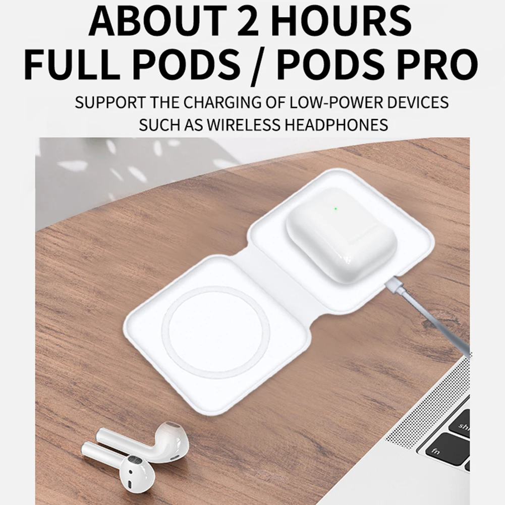 

For iPhone 12 15W Dual Magnetic Wireless Charger Station for Apple Watch