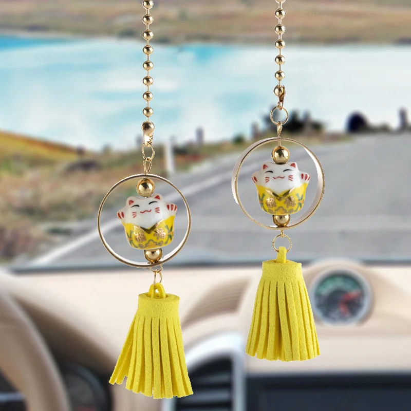 Керамические Подвески с автомобилем Lucky Cat Висячие автомобильные зеркальные