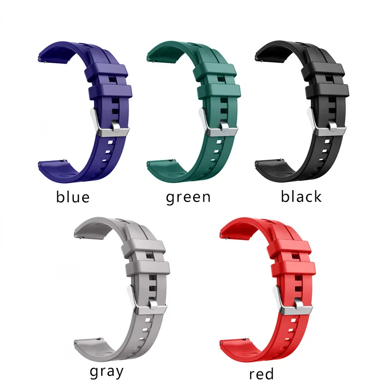 

PEIYI New style Soft Rubber watchband 18mm black gray red blue strap Replacement belt for Huawei B5 smart bracelet Free tool