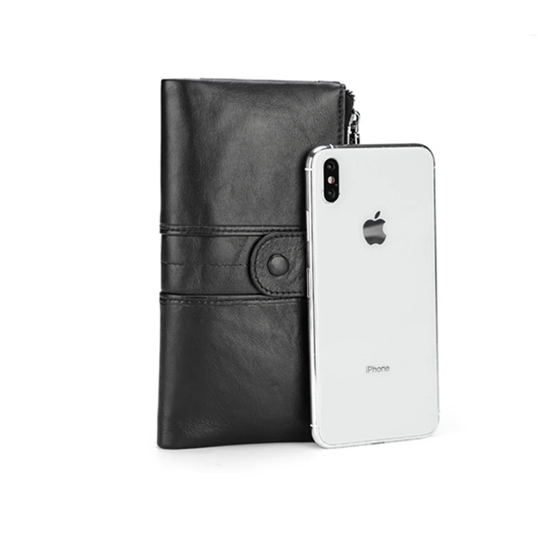 Винтажный кожаный женский кошелек с защитой от кражи бумажники для монет и