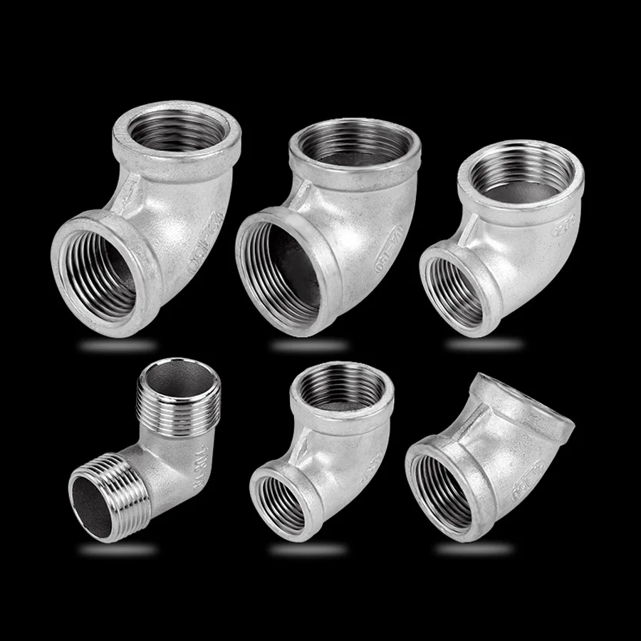 304 Нержавеющая Сталь BSPT 1/2 &quot3/4&quot 1 &quotВнутренняя/наружная резьба коленчатый