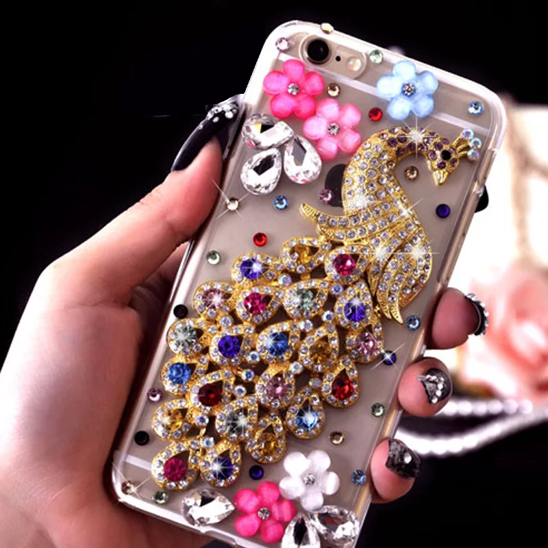 Блестящий чехол с 3D павлином и бриллиантами для Samsung Galaxy S20 S10e S8 S9 S10 S21 Plus FE Note 10 Lite +