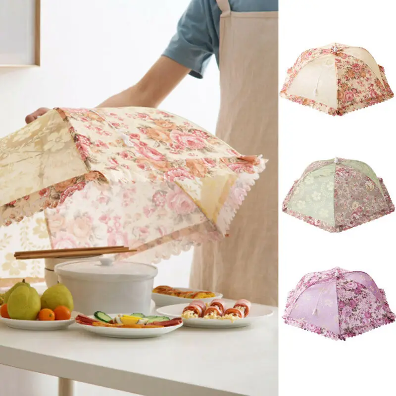 Сетчатый защитный экран с цветочным рисунком для еды купольная палатка Складная