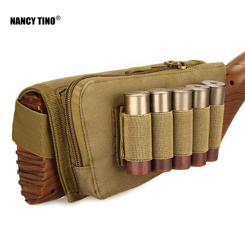 

NANCY TINO Tactical Rifle Shotgun Buttstock Cheek Rest Rifle Stock Ammo Shell Nylon Magazine Molle Pouch Holder Bandolier