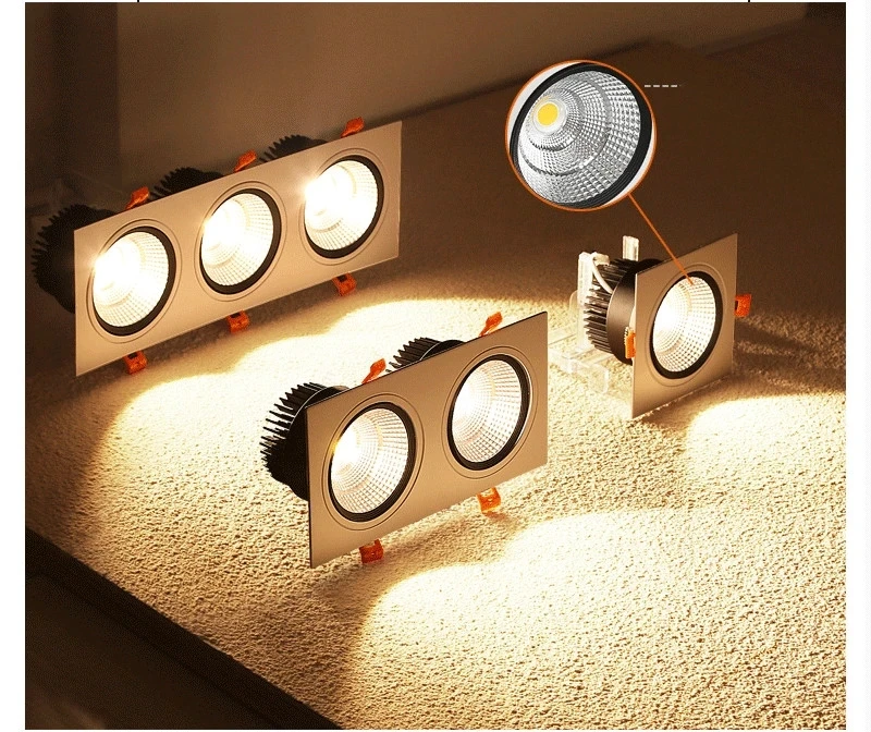 

Square Dimmable Recessed COB LED Downlights 7W 9W 12W LED Ceiling Spot Lights AC85-265V LED Ceiling Lamps Indoor Lighting