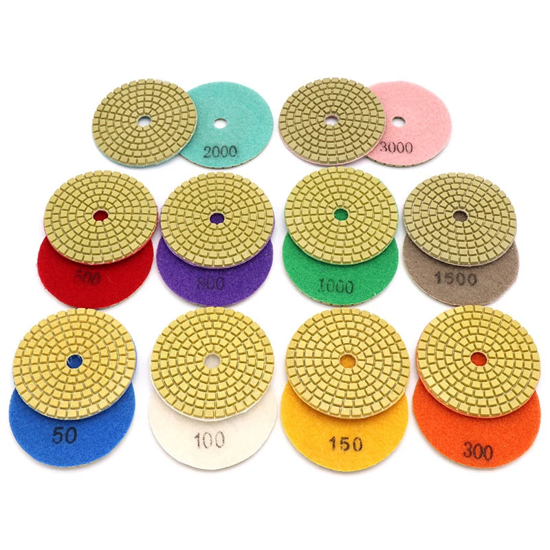 

1x Diamond Polishing Pads Wet 4 Inch Set Kit For Granite Concrete Marble Tool