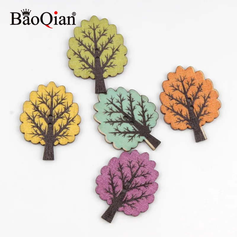 20 шт. деревянные пуговицы в форме дерева для украшения одежды скрапбукинга