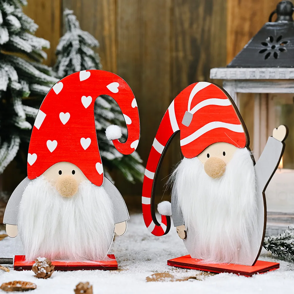 

Christmas Decoration Crooked Hat Wooden Forest Old Man Decoration Party Home Office Desktop Decoration 2022 Adult/child Gift
