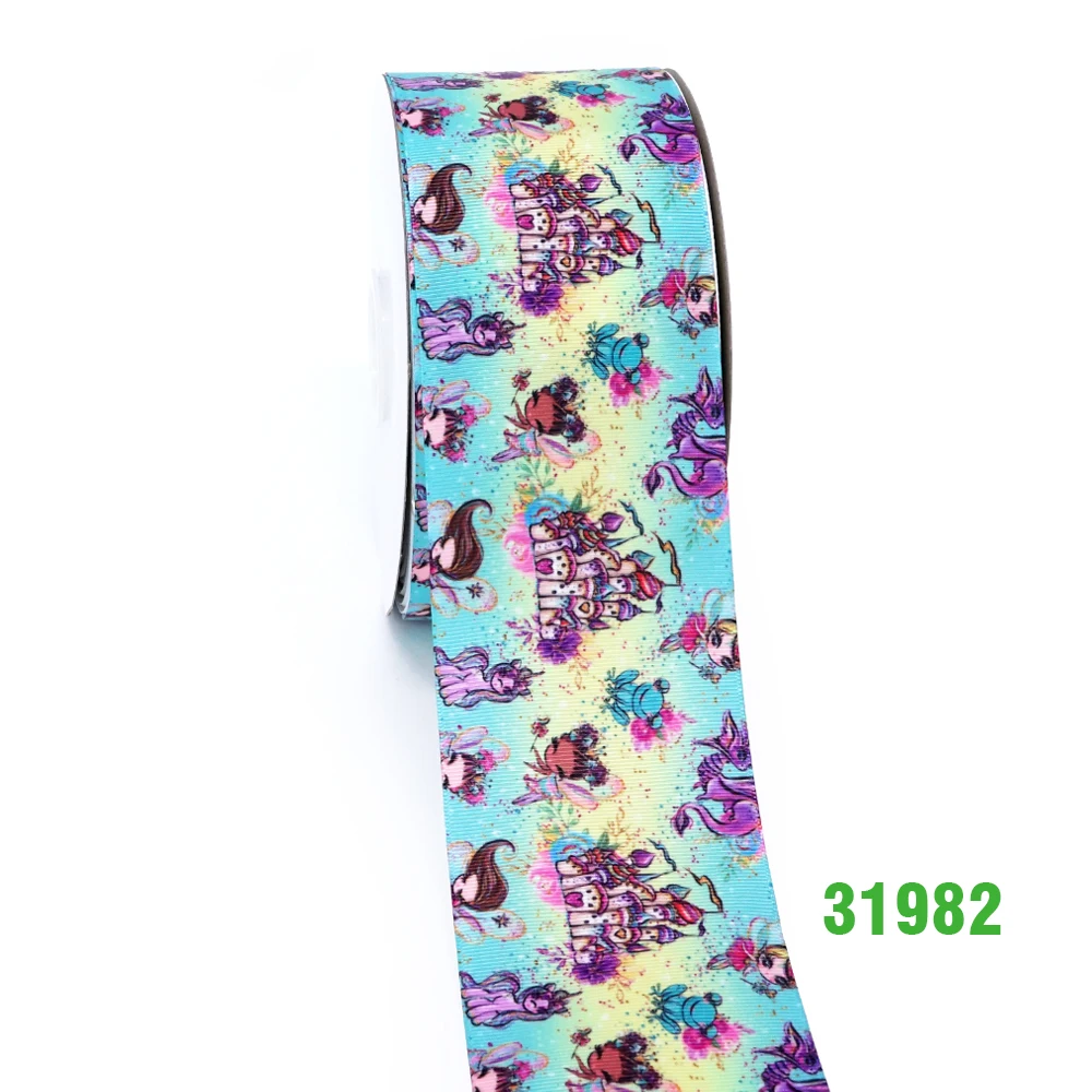 31982 50 ярдов мультфильм напечатанный grosgrain ленты 31954 - Цвет: 31982