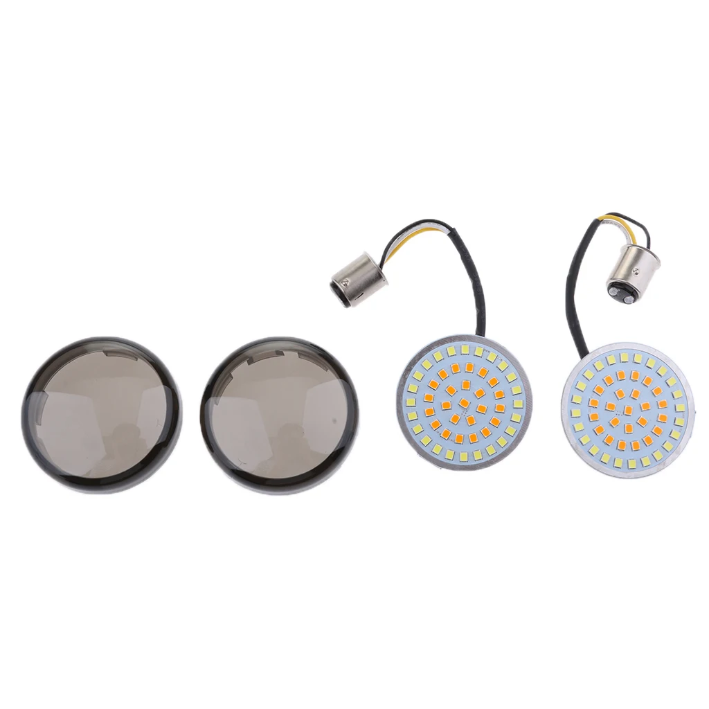 

Вставки для передних светодиодных поворотников, пара, янтарные/белые, подходят для Harley