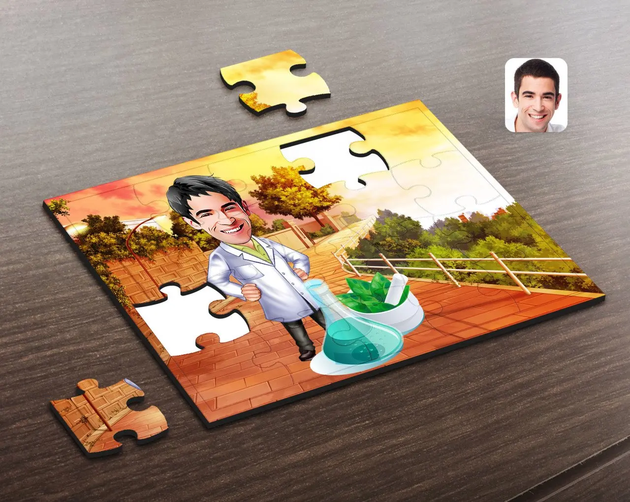 

Personalized Men 'S Pharmacist Caricature Of Wooden Puzzle-1