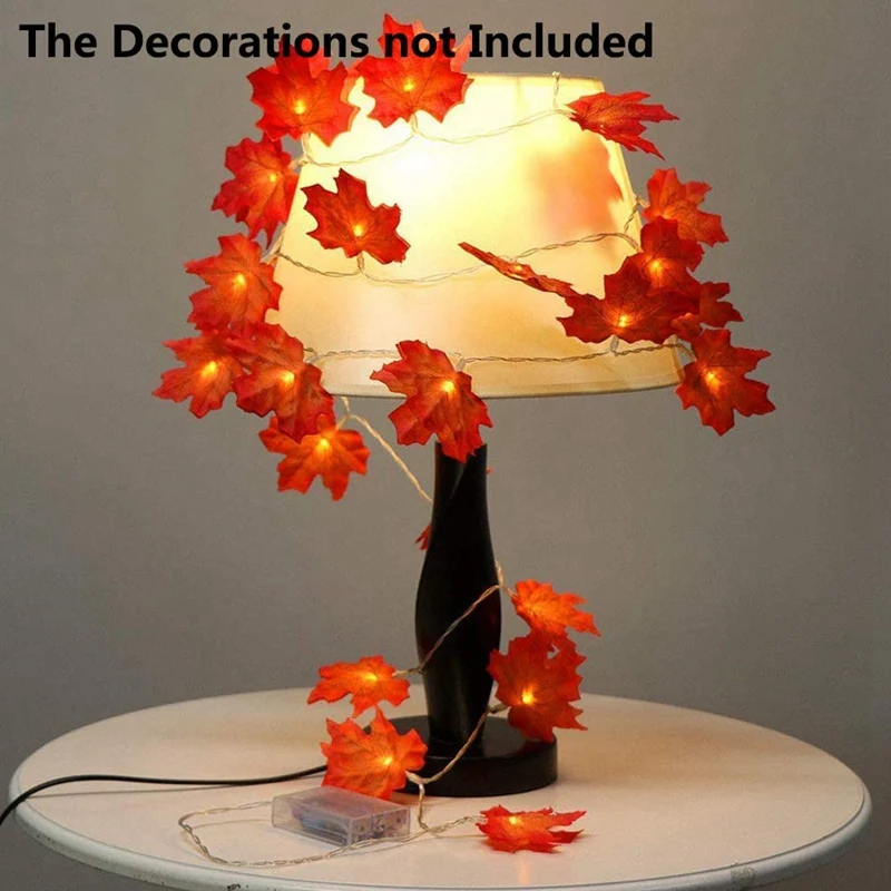 

Thanksgiving Fall Leaves Decorations Leaf Garland String Lights 32.8 Ft 80 LED Maple Leaves Light Battery Operated Decor