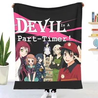 sadao maou the devil is a part timer throw blanket 3d printed sofa bedroom decorative blanket children adult christmas gift