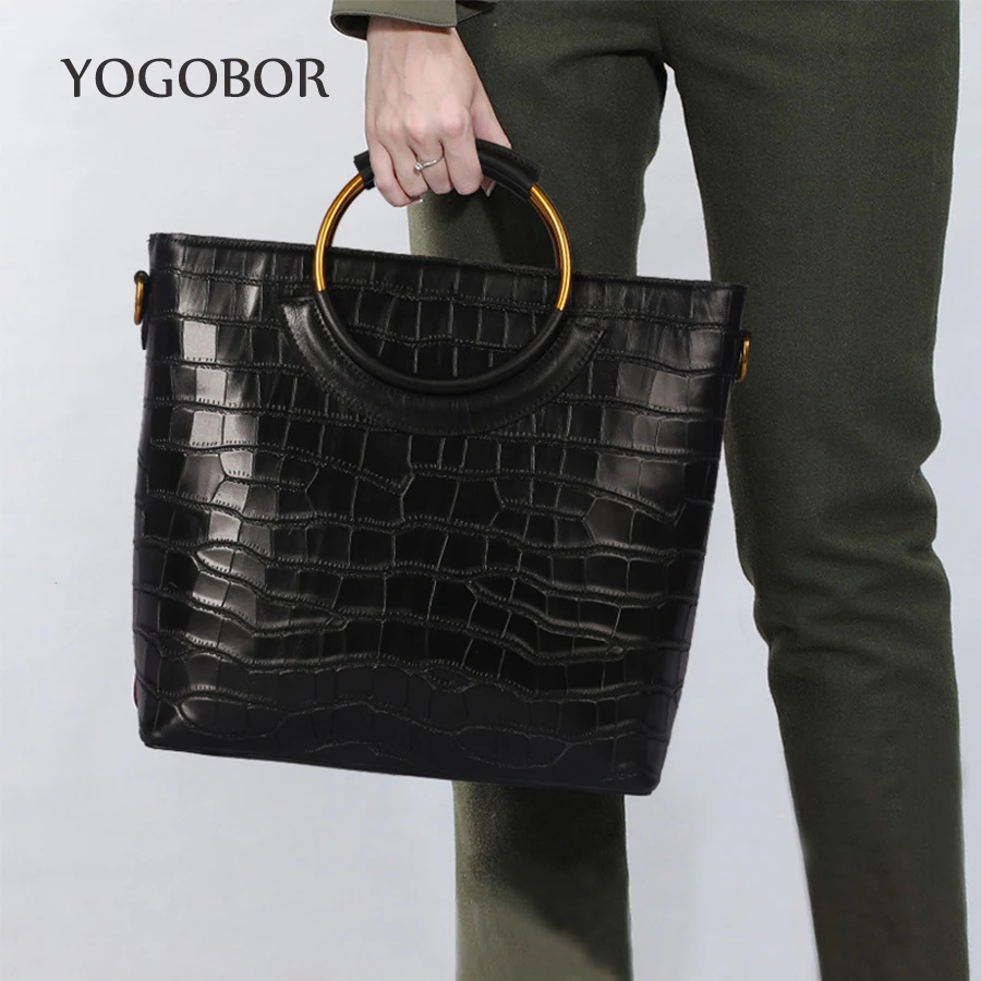 Сумки-ведра из натуральной кожи аллигатора в стиле ретро женская сумочка с