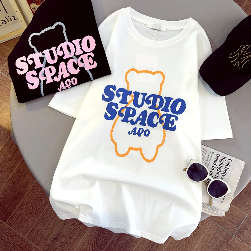 

CGC 2021 Casual O-neck Woman T-shirts Summer Kawaii Printing 100% Cotton Oversized T-shirt Fashion Short Sleeve Top Female Tee