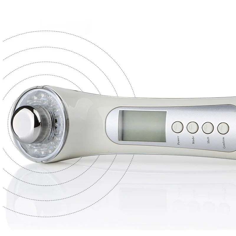 Goede 5 In 1 3Mhz Ultra Sonic Gezicht Massager Led Photon Care Galvanische Skin Cleaner Ion Sonic Ultrasound Facial Lift Spa Schoonheid Apparaat