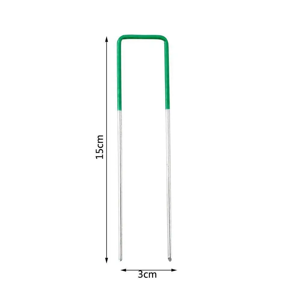 

50Pcs High-quality Steel Tent Nails Semi-green Nail And Gasket Galvanized Steel U-shaped Ground Nail