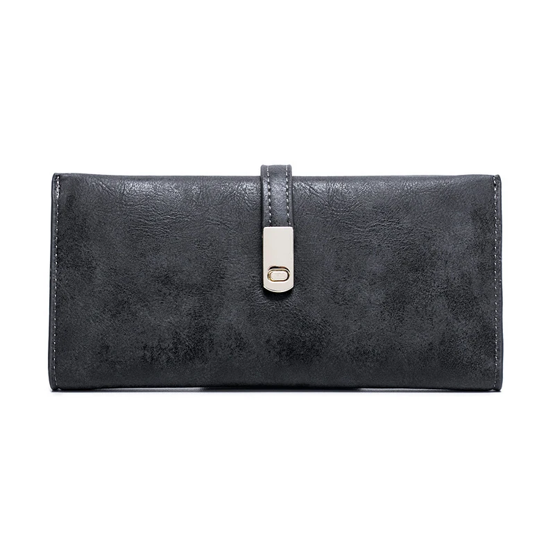 Хит продаж ультратонкий милый Длинный кошелек из матовой кожи для женщин