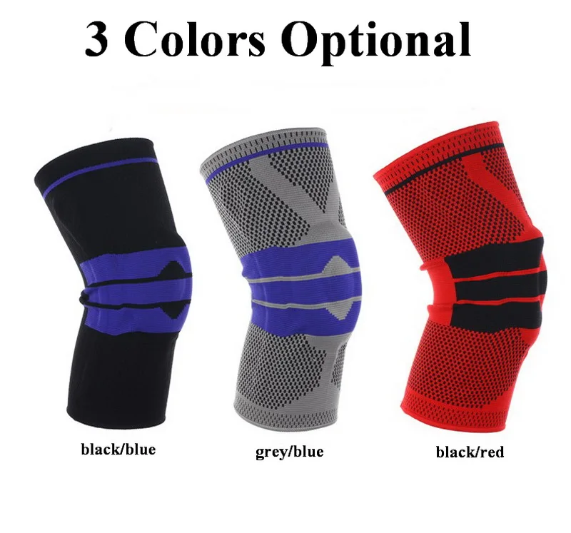 

Factory Wholesales Sports Protective Gear New Silicone Spring Knitted Knee Pads Perfect For Running Basketball Climbing