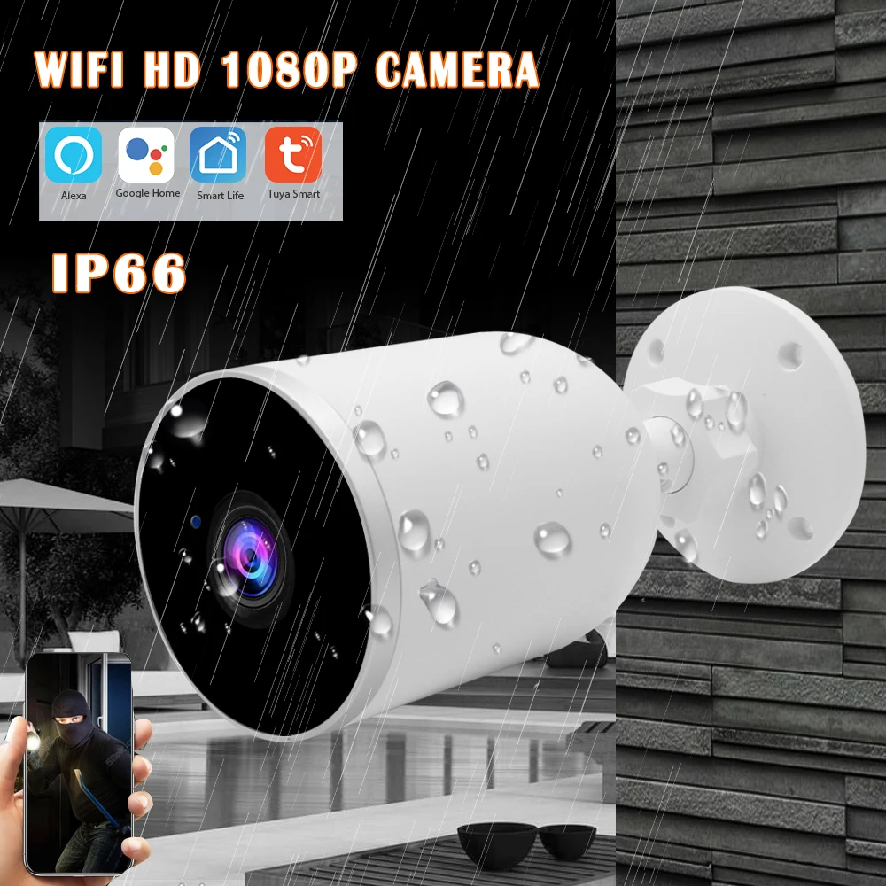 IP камера Tuya Smart Life HD 1080P Wi Fi IP66 водонепроницаемая|Камеры видеонаблюдения| |