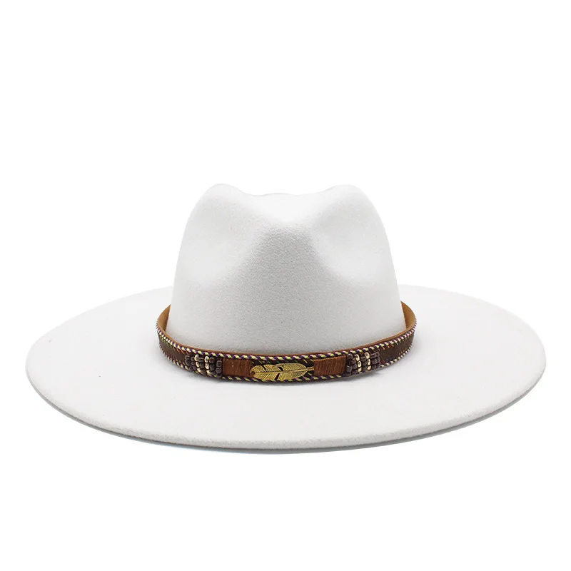 Шляпа Fedora для мужчин и женщин шерстяная зимняя шапка с большим краем женские