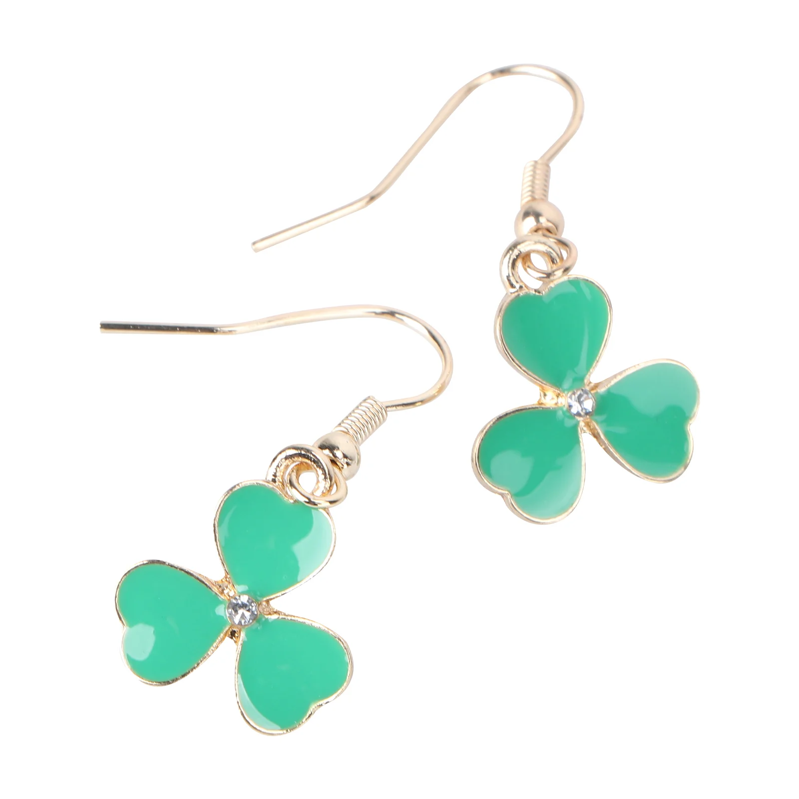 

1 Pair of Shamrock Design Earrings Lady Daily Party Fashion Earrings