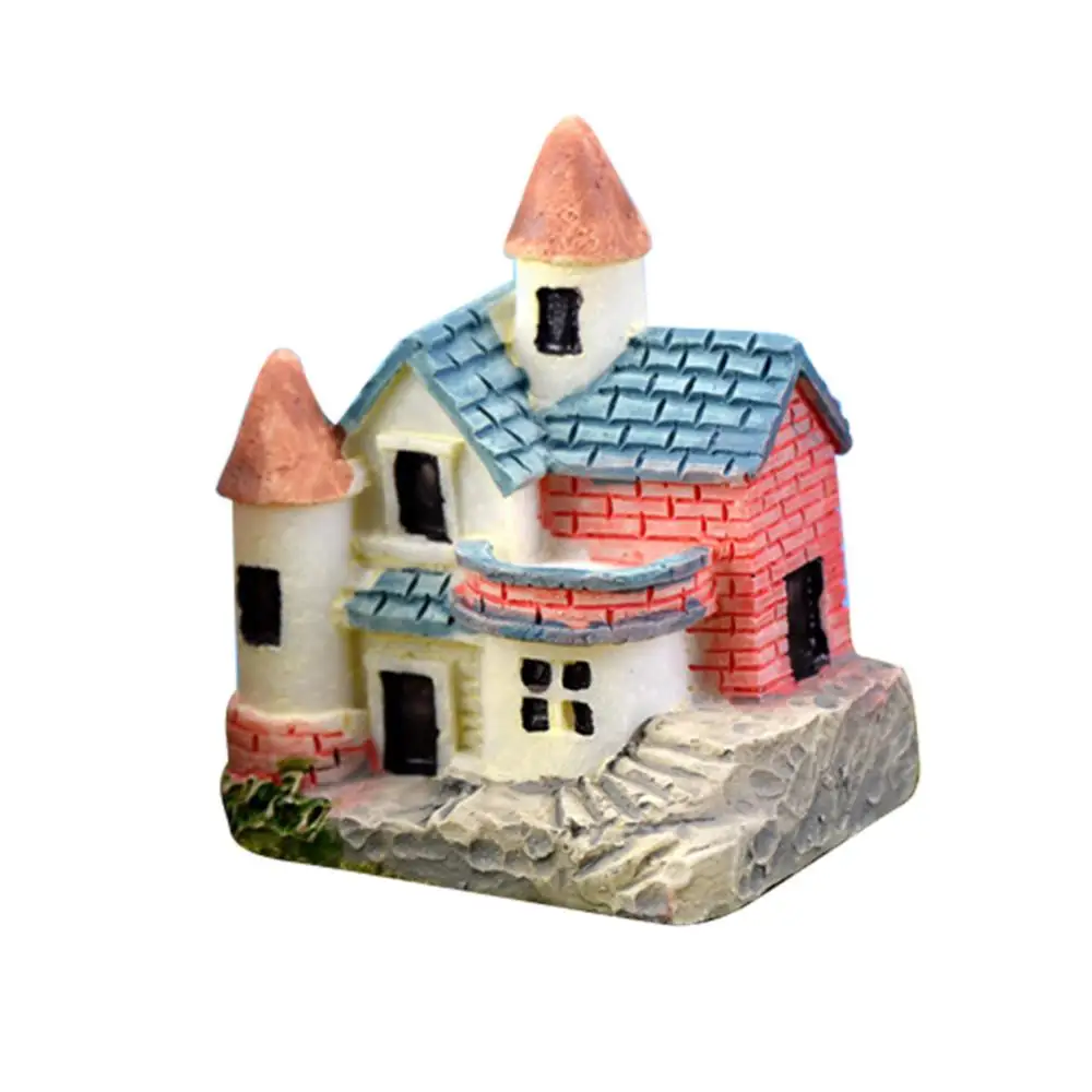 

Mini Castle Small House Fairy Garden Miniatures Terrarium Figurines DIY Crafts Figure Moss Ornament Micro Landscape Decor