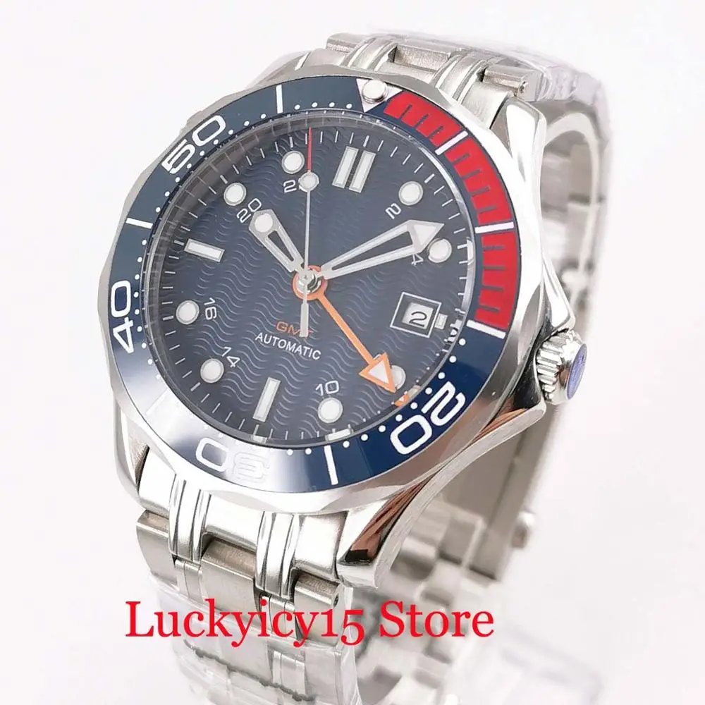 

Self Winding Men's Watch Sapphire Glass Rotating Bezel Sterile Dial Auto Date 41mm Wristwatch Auto Movement