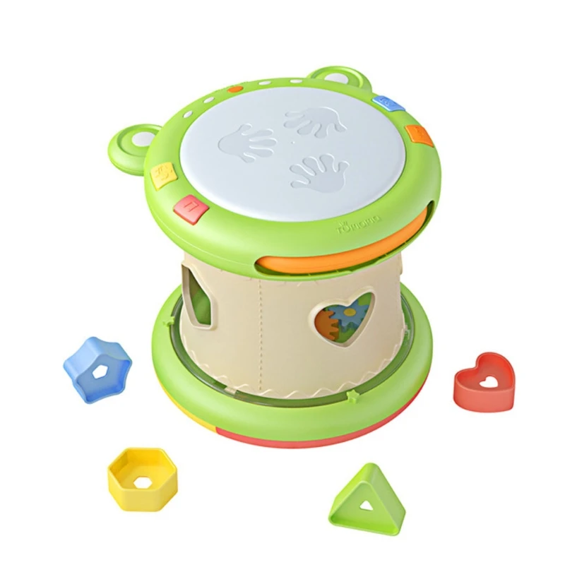 

Soundable Toy Electric 3-in-1 Functional Baby Drum Beat On Toy with Piano Song & Light Educational Toys Musical Drum Toy