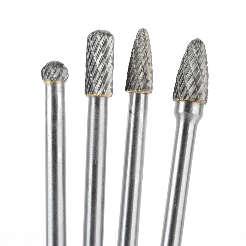 150-160mm Carbide Rotary Burrs 1/4" Rotary Burr File Drill Bits Set Wood Metal Milling Engraving Cutter Files Tool Accessories
