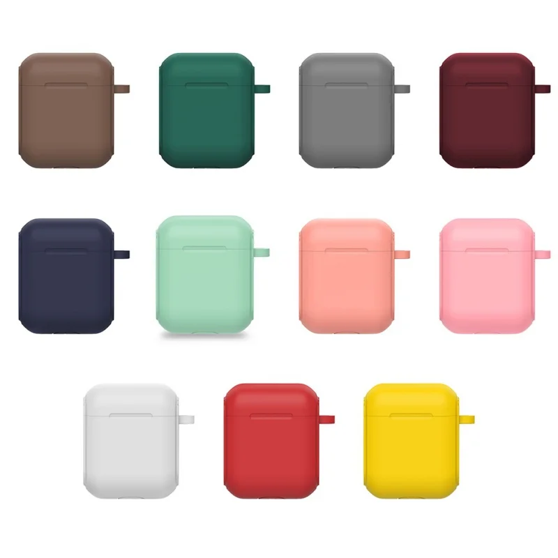 ГОРЯЧИЙ Силиконовый беспроводной зарядный чехол для наушников с брелком набор