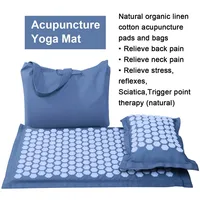 Nature Linen Coconut Palm Massage Yoga Mat Sport Pillow Mat with Bag Lotus Spike Acupressure Mat Cushion Accupresure Mat