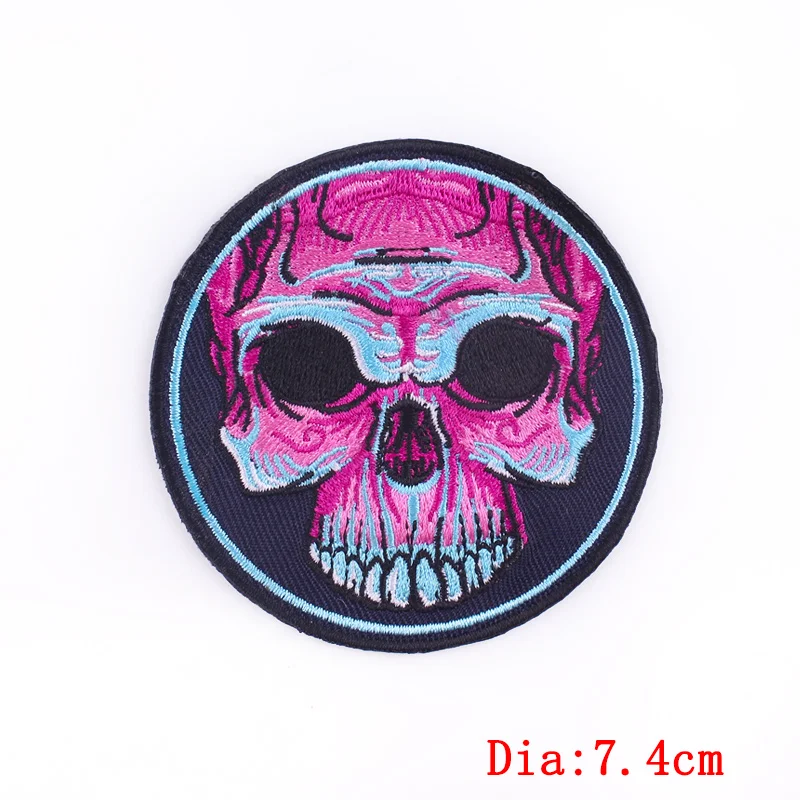 

Hippie Punk Skull Patch For Clothing Alien Dinosaur Diy Embroidery Patches For Clothes Appliques For T-shirt Badges Pin Patch