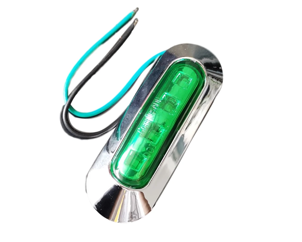 10 шт. 10В-30В Зеленый 4LED хром 24V боковые габаритные светильник задний фонарь Авто