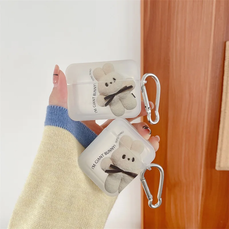 

Rabbit Doll Transparent Apple AirPods 1 2 Pro Case Cover iPhone Earbuds Accessories Airpod Case Air Pods Case Airpods Pro Case