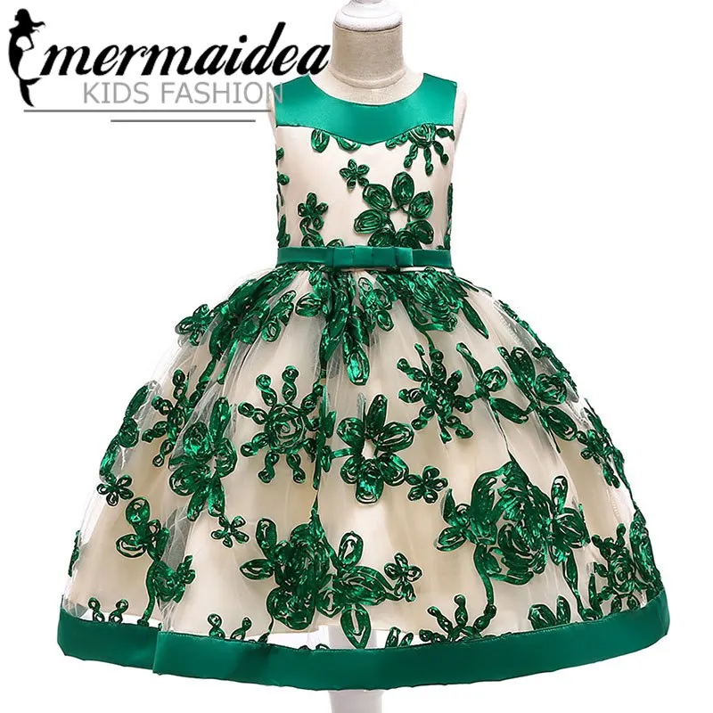 Платье принцессы с объемным цветком для маленьких девочек элегантное детское