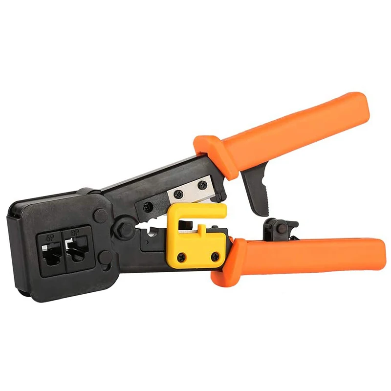 

Hot for EZ RJ45 Crimp Tool Pass Through Cat5 Cat5E Cat6 Crimping Tool for RJ45/RJ12, CAT5, CAT5E, CAT6 Connectors