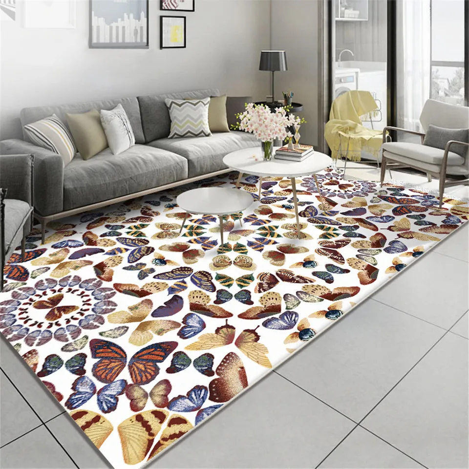 

Colorful Butterfly Carpet American Style For Living Room Large Rugs Bedroom Mat Bedside Floor Mat For Kitchen Bathroom