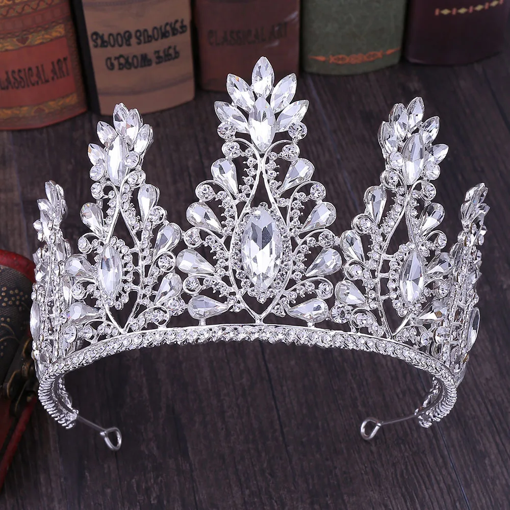 

MYFEIVO 6 Colors Crystal Bridal Crown Rhinestone Wedding Tiaras Headdress Hair Jewelry Accessories HQ0953