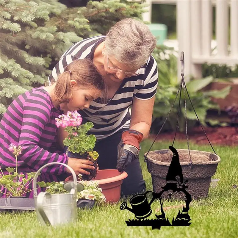 

Garden Silhouette Metal Dwarf Statue Hollowed Out Dwarf Silhouette Stake for Garden Lawn Patio Decor