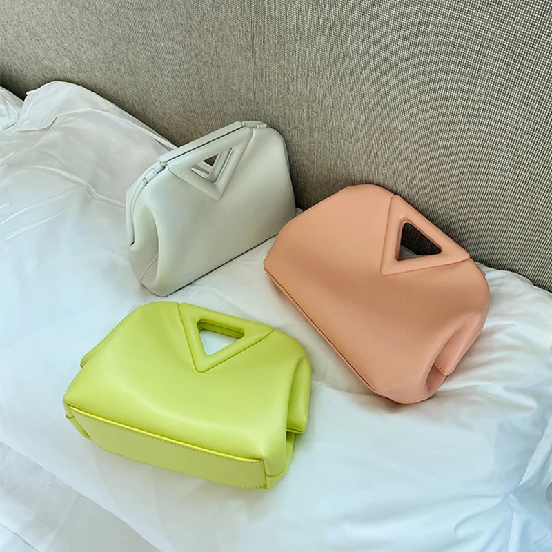 

Trend New Designer Bags for Women Stylish Female Purse The Point Triangle Frame Pouch Lady Daily Tote Soft Dumpling Handbag 2021