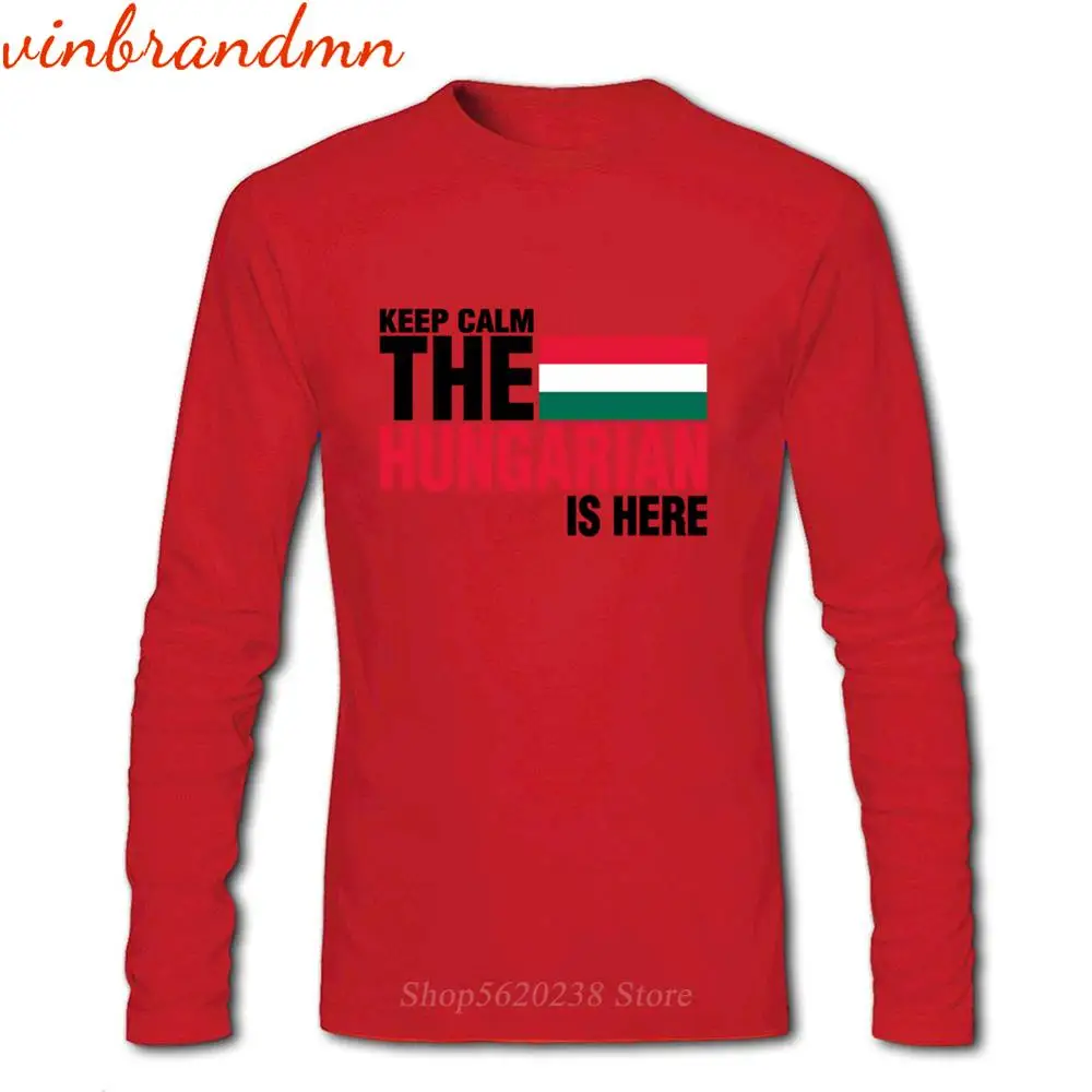 Мужская футболка с длинным рукавом Keep Calm Fear The Hungarian Is Here модная принтом