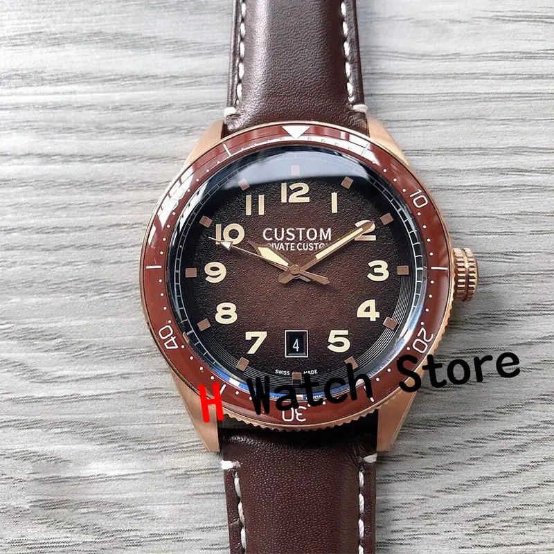 

Luxury brand rose gold 43mm men's automatic mechanical watch ceramic bezel 5bar waterproof luminous watch men H6